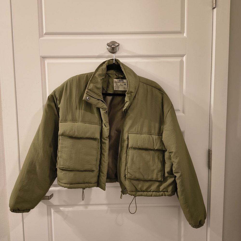 Olive Green Puffer Jacket